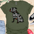 Life is better with a bulldog - V9 - Artistic Inset T-Shirt